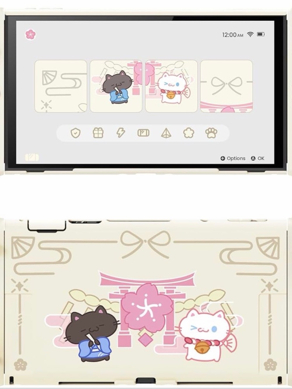 Nintendo Switch Lite Cream Kawaii Cat Decorative Skin
